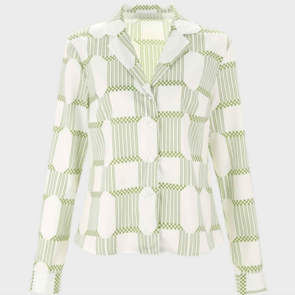 3/20$● CIDER GREEN LONG SLEEVE BLOUSE ○ S